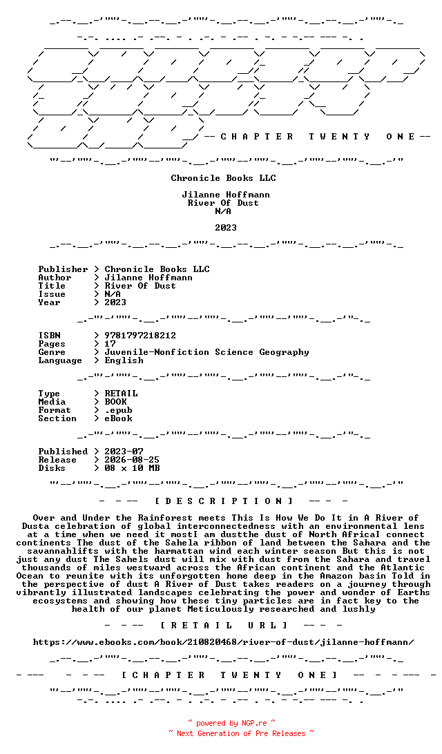 NFO for the release Jilanne.Hoffmann.-.River.Of.Dust.2023.RETAIL.EPUB.eBook-CTO by CTO