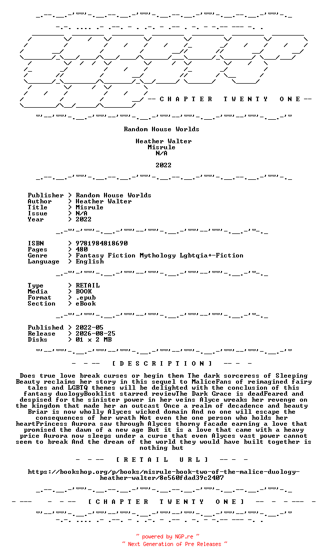 NFO for the release Heather.Walter.-.Misrule.2022.RETAIL.EPUB.eBook-CTO by CTO