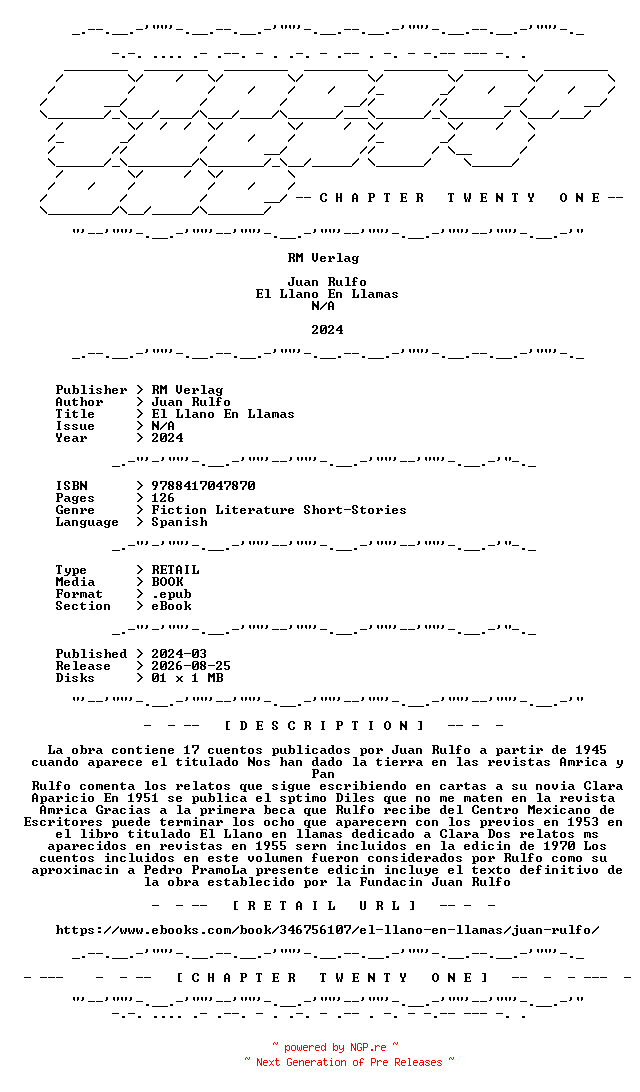 NFO for the release Juan.Rulfo.-.El.Llano.En.Llamas.2024.SPANISH.RETAIL.EPUB.eBook-CTO by CTO
