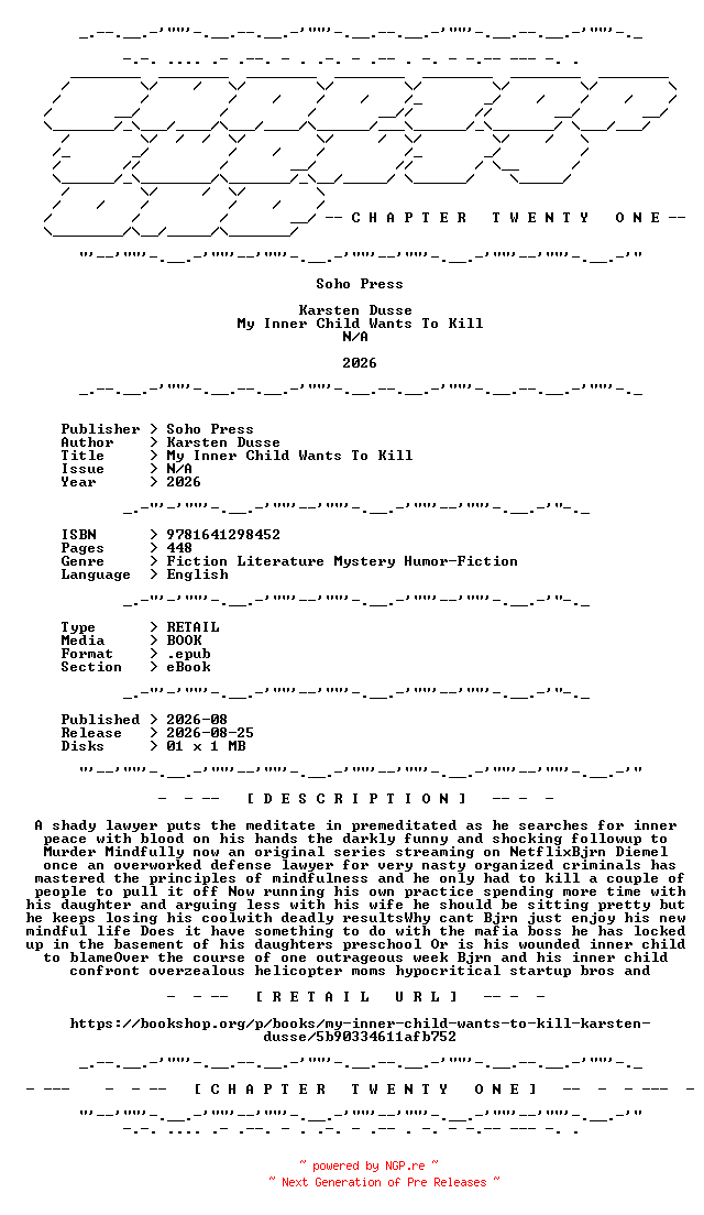 NFO for the release Karsten.Dusse.-.My.Inner.Child.Wants.To.Kill.2026.RETAIL.EPUB.eBook-CTO by CTO