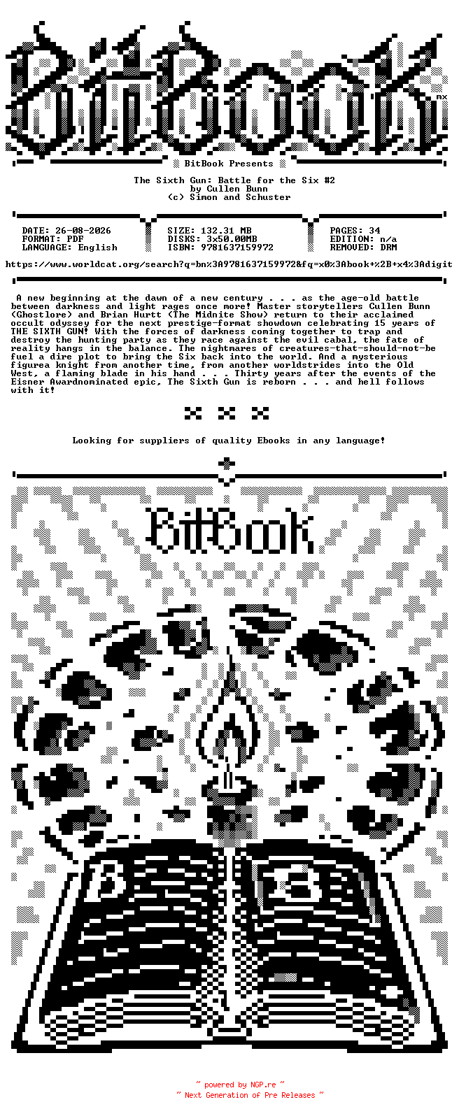 NFO for the release Oni.Press.-.The.Sixth.Gun.Battle.for.the.Six.No.02.2025.Retail.Comic.eBook-BitBook by BitBook