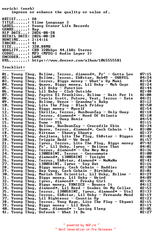 NFO for the release VA-Slime_Language_3-WEB-2026-ENRiCH_iNT by ENRiCH_iNT