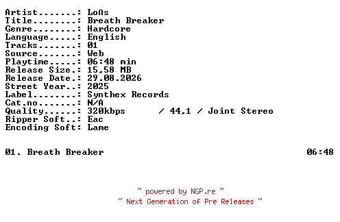 NFO for the release Los-Breath_Breaker-SINGLE-WEB-2025-XTC_iNT by XTC_iNT