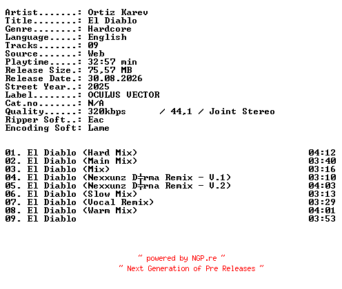 NFO for the release Ortiz_Karev-El_Diablo-WEB-2025-XTC_iNT by XTC_iNT