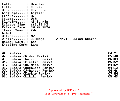 NFO for the release War_Den-Sudaka-WEB-2025-XTC_iNT by XTC_iNT