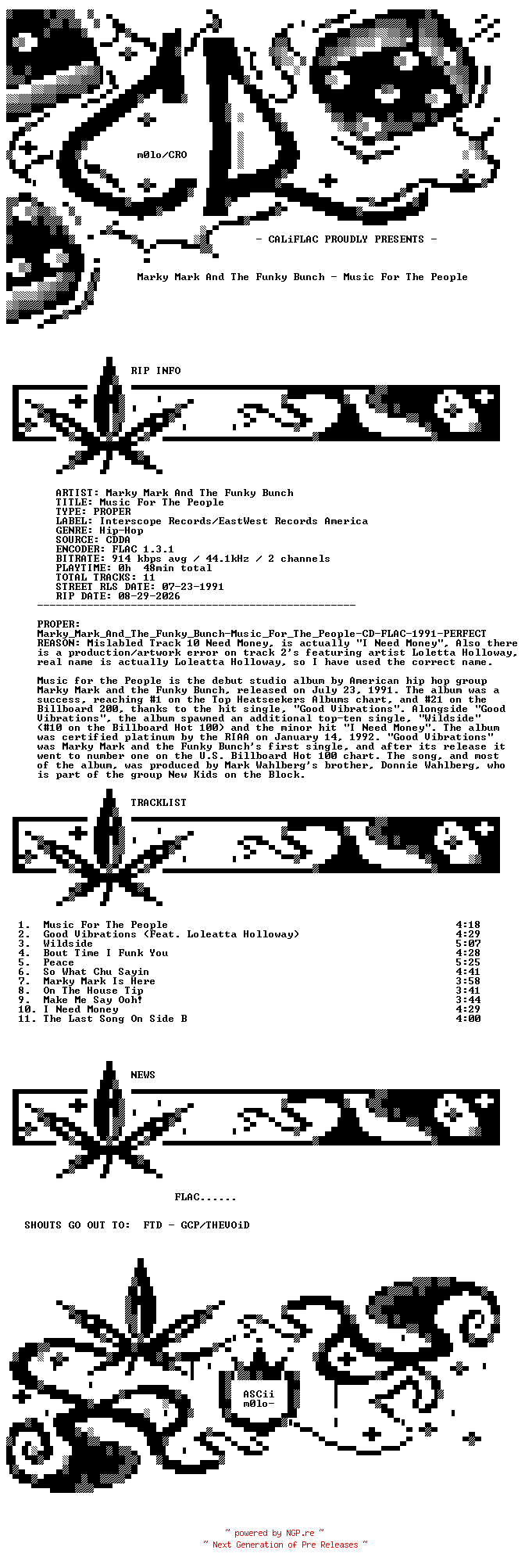 NFO for the release Marky_Mark_And_The_Funky_Bunch-Music_For_The_People-PROPER-CD-FLAC-1991-CALiFLAC by CALiFLAC