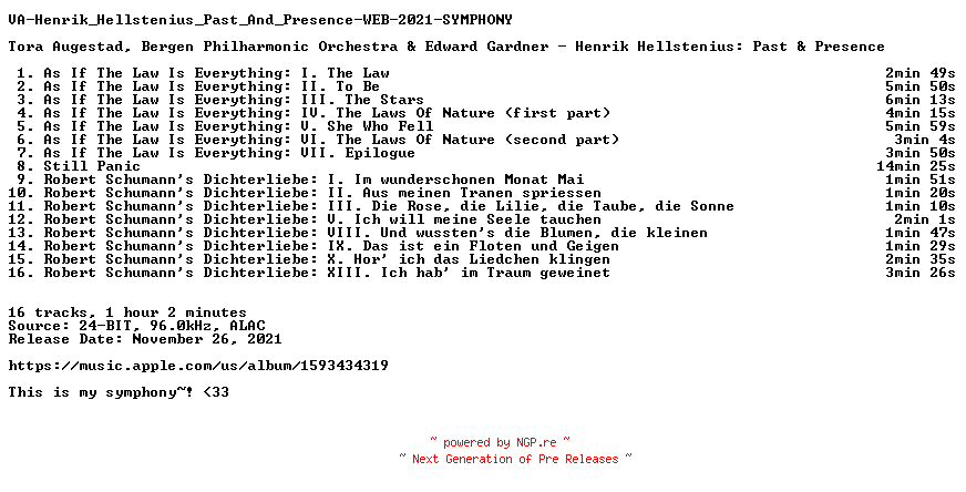 NFO for the release VA-Henrik_Hellstenius_Past_And_Presence-WEB-2021-SYMPHONY by SYMPHONY