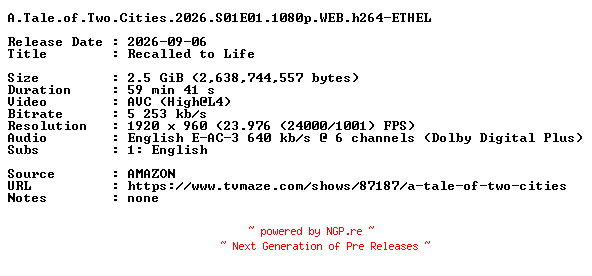 NFO for the release A.Tale.of.Two.Cities.2026.S01E01.1080p.WEB.h264-ETHEL by ETHEL