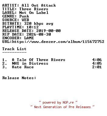 NFO for the release All_Out_Attack-Three_Rivers-WEB-2019-SDR by SDR