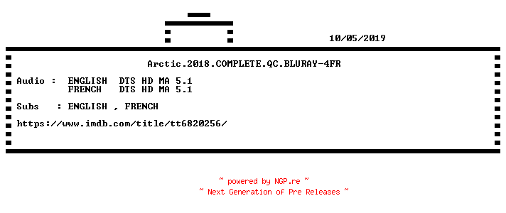 NFO for the release Arctic.2018.COMPLETE.QC.BLURAY-4FR by 4FR