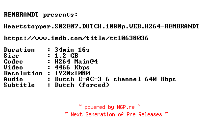 NFO for the release Heartstopper.S02E07.DUTCH.1080p.WEB.H264-REMBRANDT by REMBRANDT