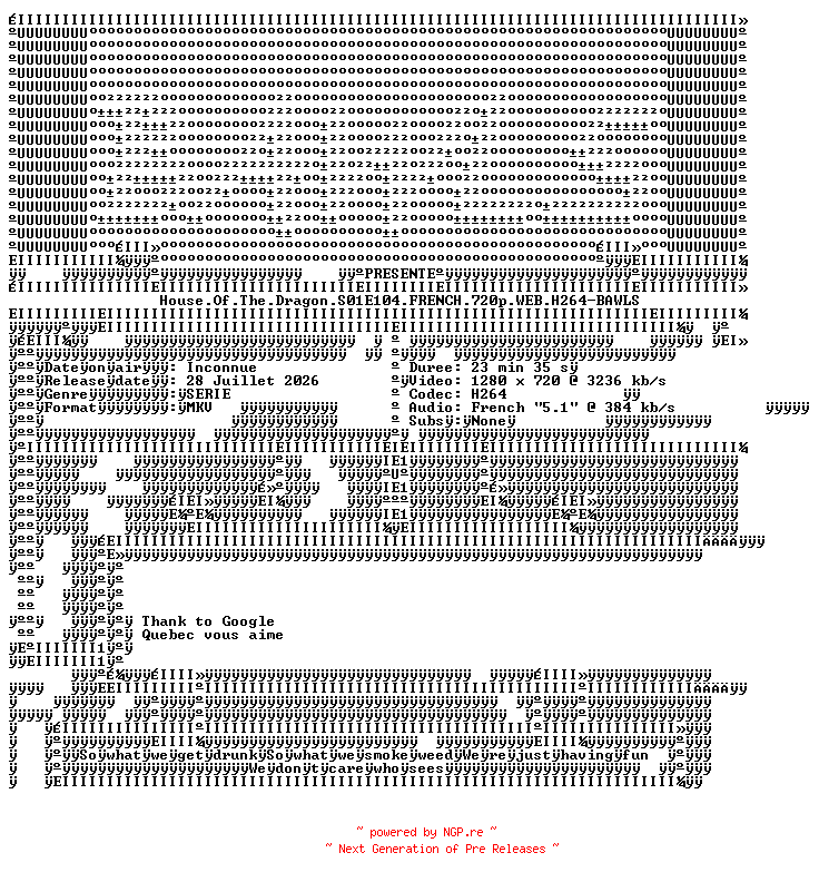 NFO for the release House.Of.The.Dragon.S01E104.FRENCH.720p.WEB.H264-BAWLS by BAWLS