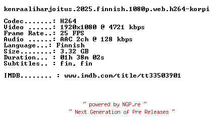 NFO for the release Kenraaliharjoitus.2025.FiNNiSH.1080p.WEB.H264-KORPI by KORPI