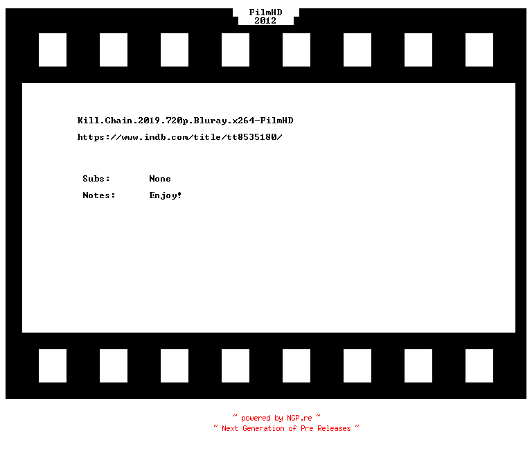 NFO for the release Kill.Chain.2019.720p.Bluray.x264-FilmHD by FilmHD