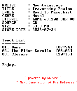 NFO for the release Mountainscape-Traversing_Realms-2026-r35 by r35