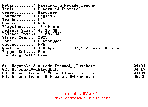 NFO for the release Nagazaki_and_Arcade_Trauma-Fractured_Protocol-WEB-2025-XTC_iNT by XTC_iNT
