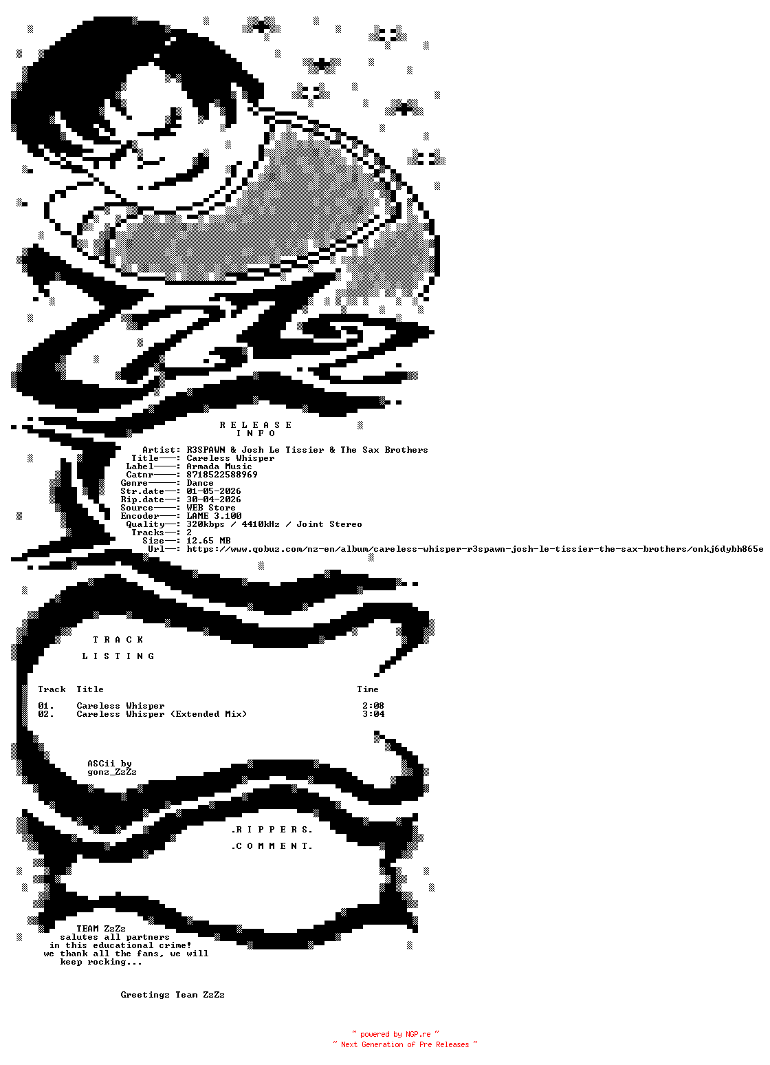 NFO for the release R3SPAWN_and_Josh_Le_Tissier_and_The_Sax_Brothers_-_Careless_Whisper-(8718522588969)-WEB-2026-ZzZz by ZzZz