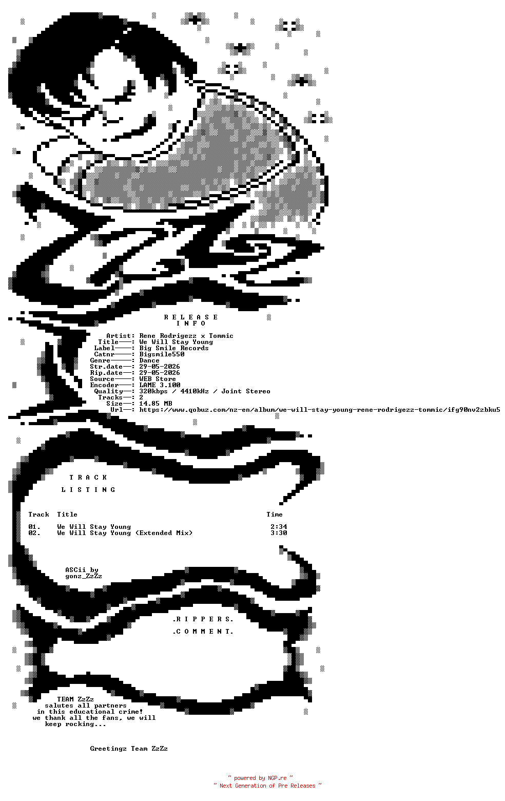 NFO for the release Rene_Rodrigezz_x_Tommic_-_We_Will_Stay_Young-(Bigsmile550)-WEB-2026-ZzZz by ZzZz