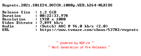 NFO for the release Rugrats.2021.S01E24.DUTCH.1080p.WEB.h264-NLKIDS by NLKIDS