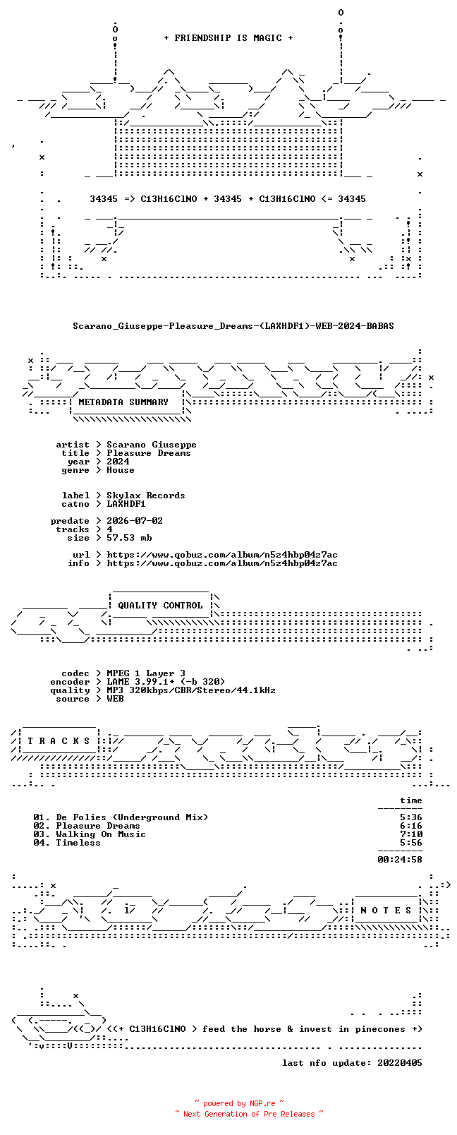 NFO for the release Scarano_Giuseppe-Pleasure_Dreams-(LAXHDF1)-WEB-2024-BABAS by BABAS