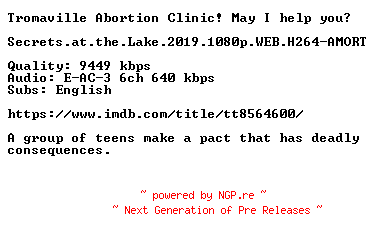NFO for the release Secrets.at.the.Lake.2019.1080p.WEB.H264-AMORT by AMORT