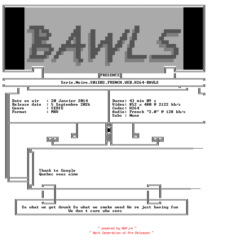 NFO for the release Serie.Noire.S01E02.FRENCH.WEB.H264-BAWLS by BAWLS