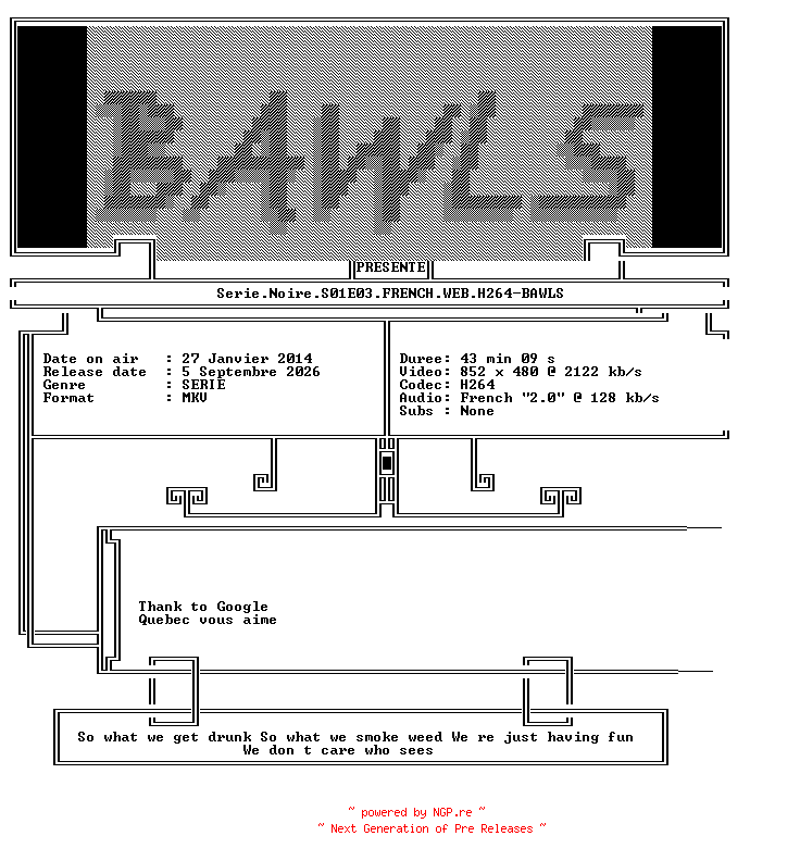 NFO for the release Serie.Noire.S01E03.FRENCH.WEB.H264-BAWLS by BAWLS