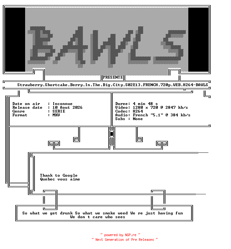 NFO for the release Strawberry.Shortcake.Berry.In.The.Big.City.S02E13.FRENCH.720p.WEB.H264-BAWLS by BAWLS