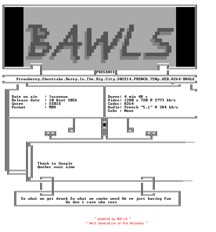 NFO for the release Strawberry.Shortcake.Berry.In.The.Big.City.S02E14.FRENCH.720p.WEB.H264-BAWLS by BAWLS
