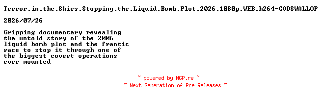 NFO for the release Terror.in.the.Skies.Stopping.the.Liquid.Bomb.Plot.2026.1080p.WEB.h264-CODSWALLOP by CODSWALLOP