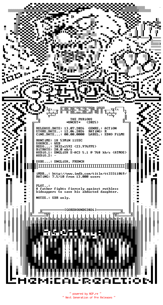 NFO for the release The.Furious.2026.2160P.WEB.H265-GOREHOUNDS by GOREHOUNDS