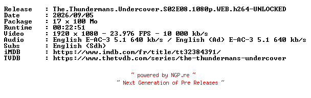 NFO for the release The.Thundermans.Undercover.S02E08.1080p.WEB.h264-UNLOCKED by UNLOCKED