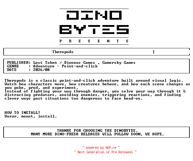 NFO for the release Theropods-DINOByTES by DINOByTES