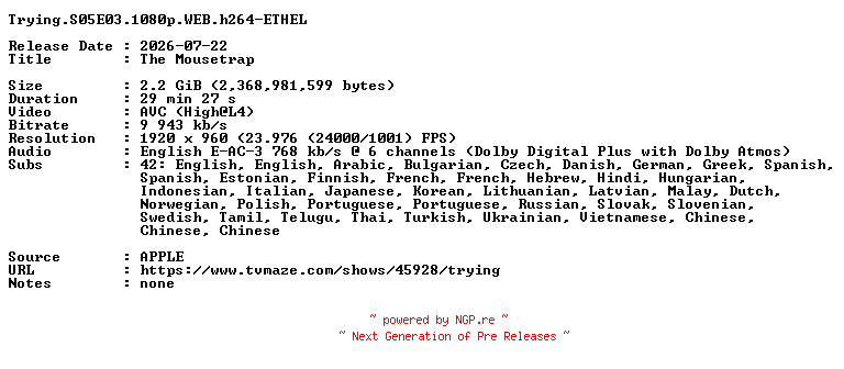 NFO for the release Trying.S05E03.1080p.WEB.h264-ETHEL by ETHEL