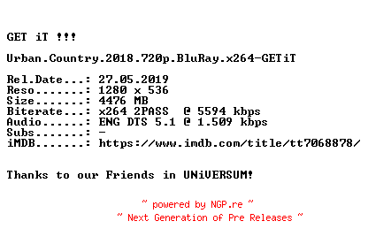 NFO for the release Urban.Country.2018.720p.BluRay.x264-GETiT by GETiT