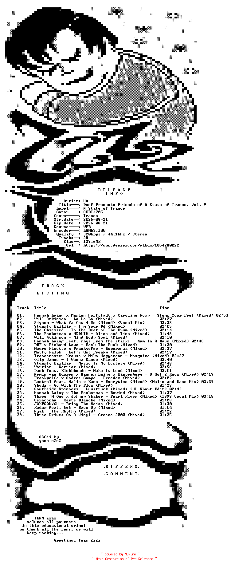 NFO for the release VA_-_Doof_presents_Friends_of_A_State_of_Trance_Vol_9-(ARDI4705)-WEB-2026-ZzZz by ZzZz