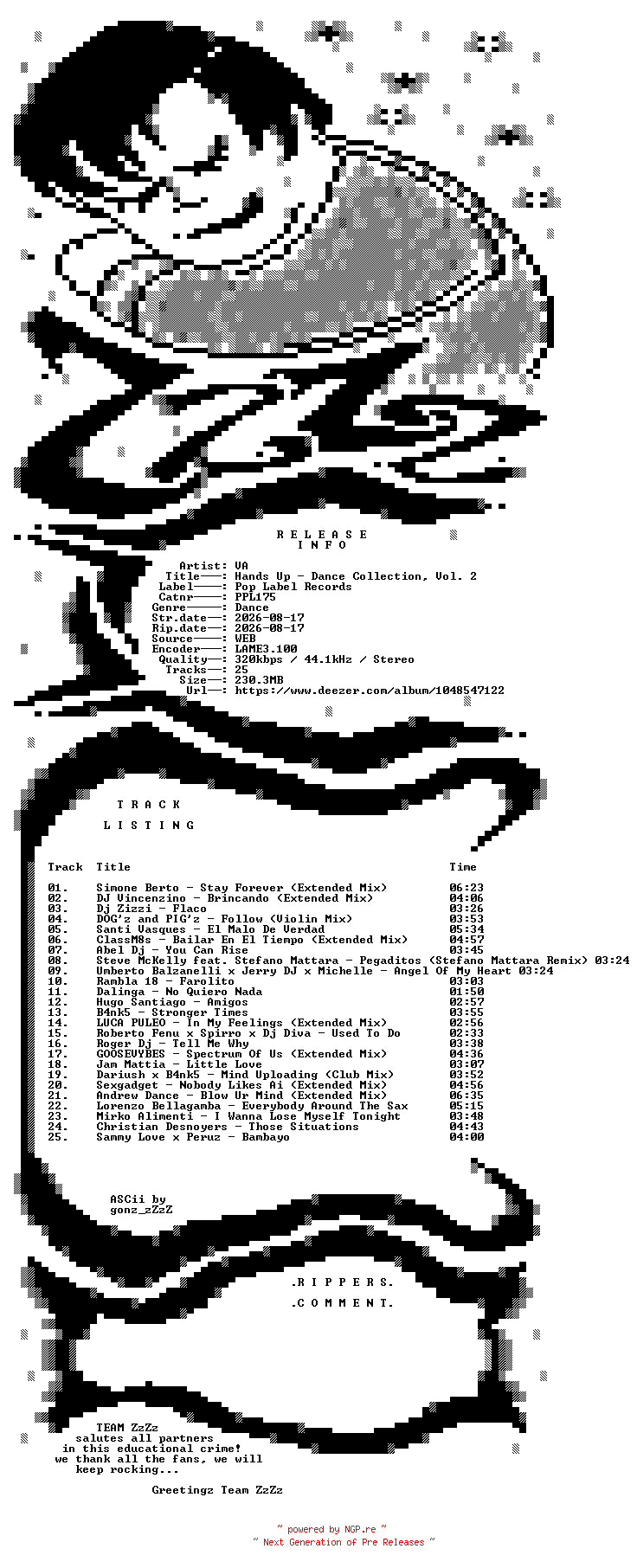 NFO for the release VA_-_Hands_Up_-_Dance_Collection_Vol_2-(PPL175)-WEB-2026-ZzZz by ZzZz
