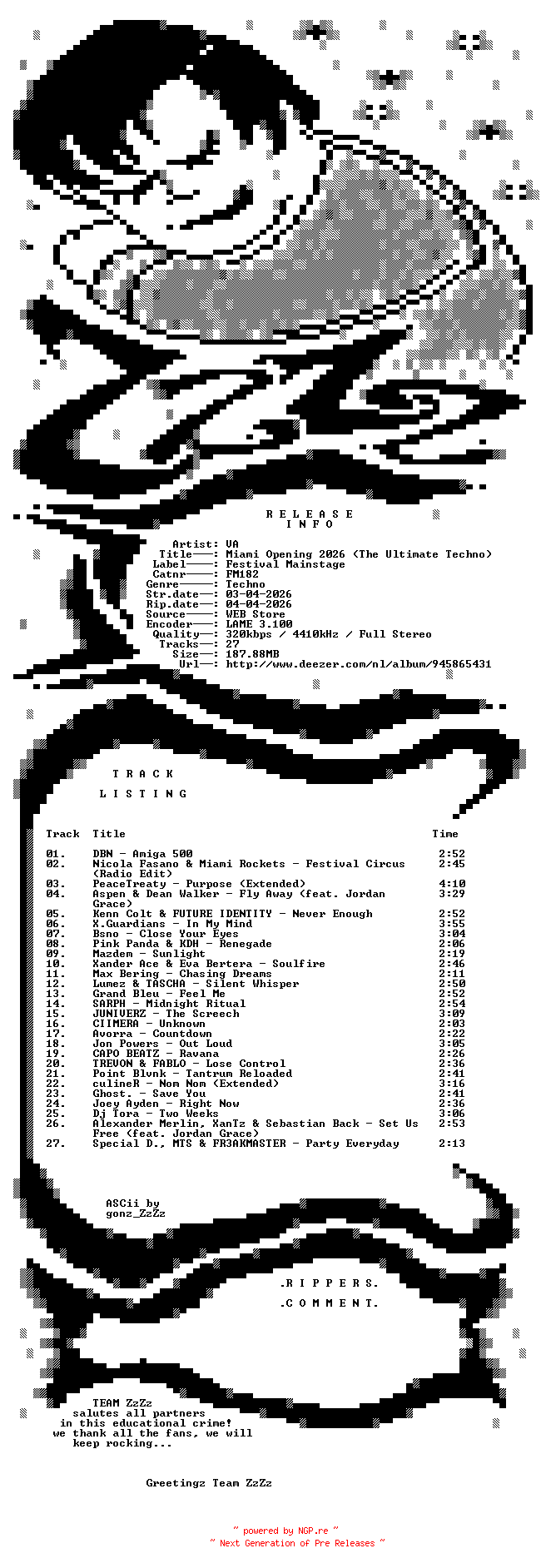 NFO for the release VA_-_Miami_Opening_2026_(The_Ultimate_Techno_Edition)-(FM182)-WEB-2026-ZzZz by ZzZz