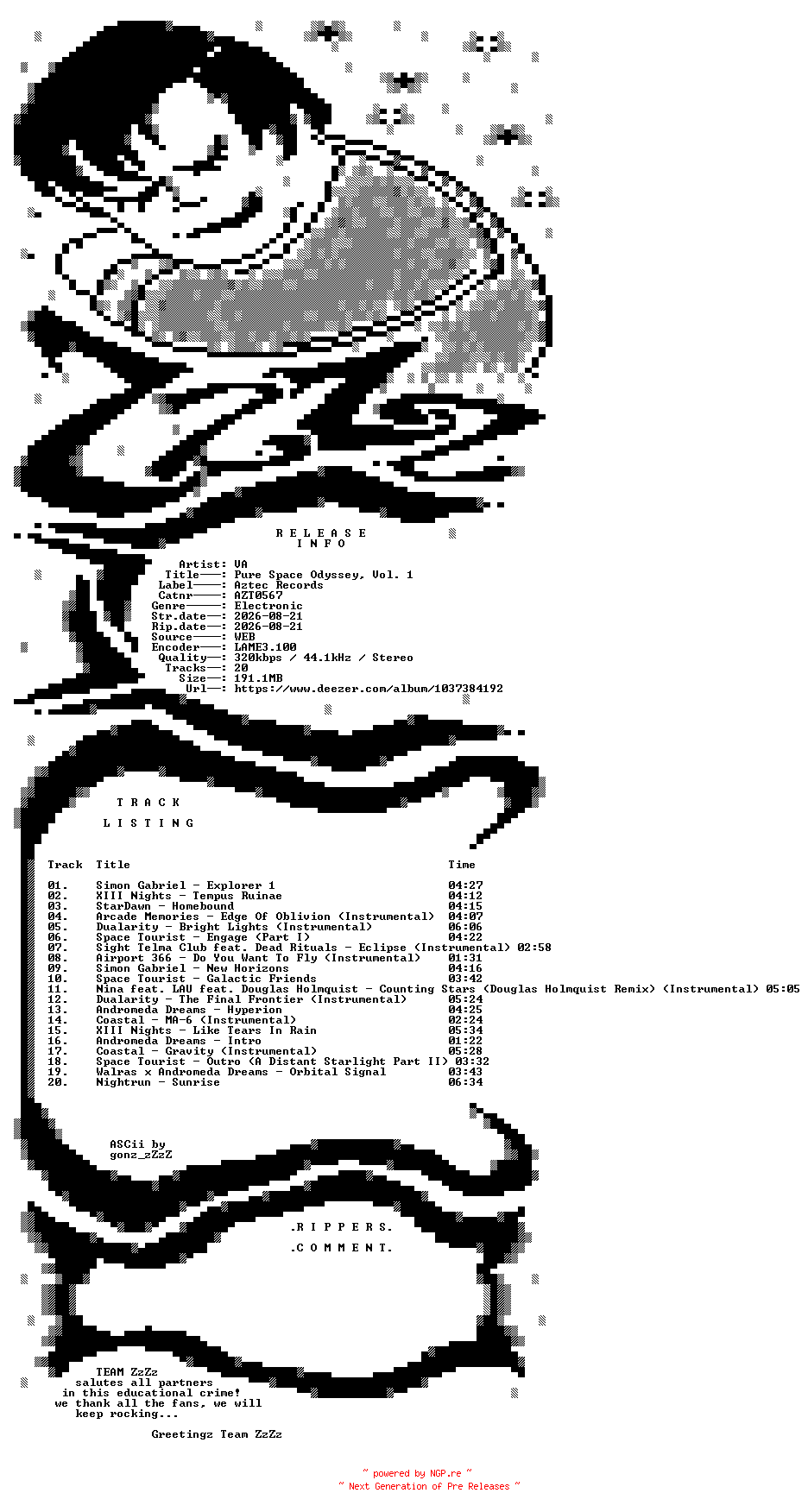 NFO for the release VA_-_Pure_Space_Odyssey_Vol_1-(AZT0567)-WEB-2026-ZzZz by ZzZz