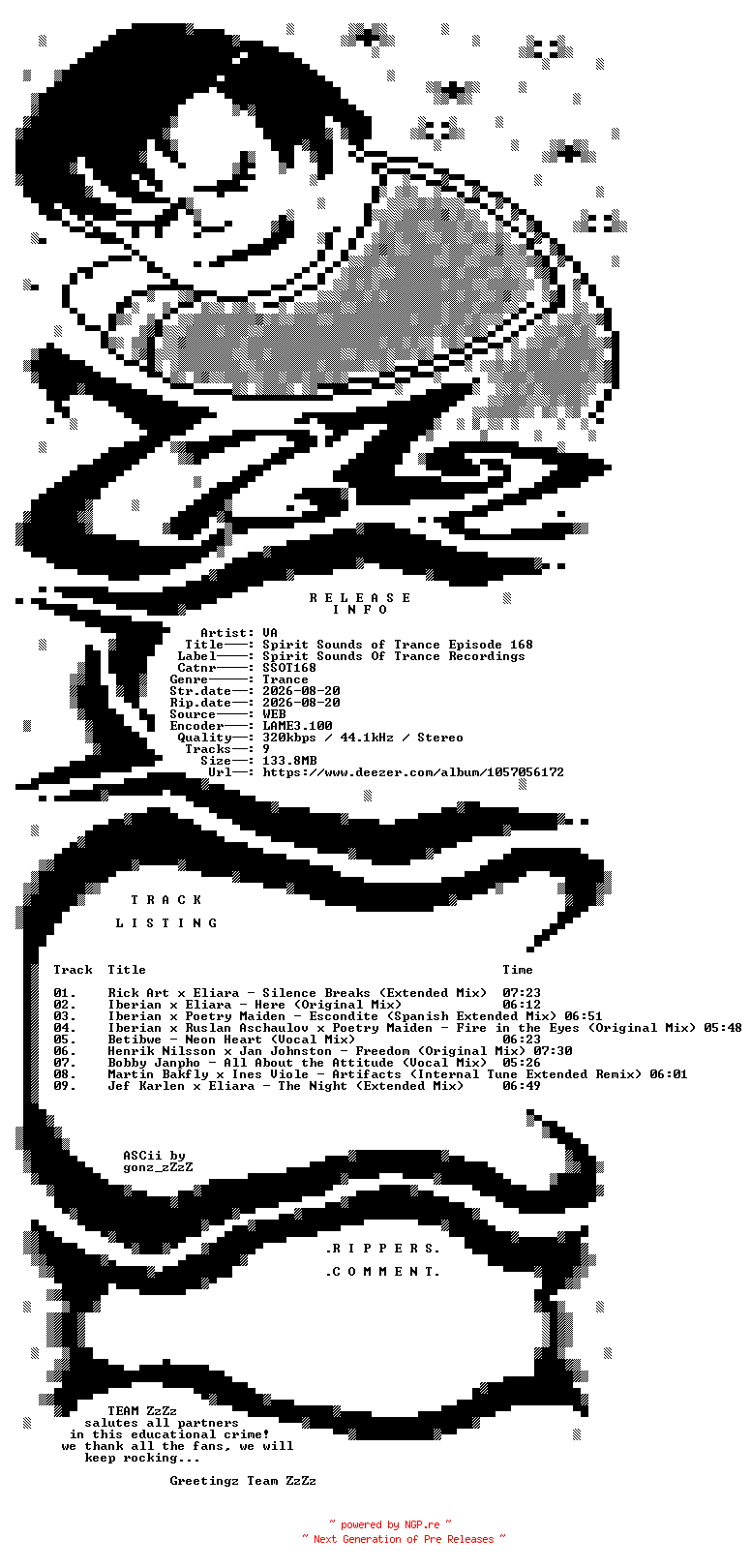 NFO for the release VA_-_Spirit_Sounds_of_Trance_Episode_168-(SSOT168)-WEB-2026-ZzZz by ZzZz